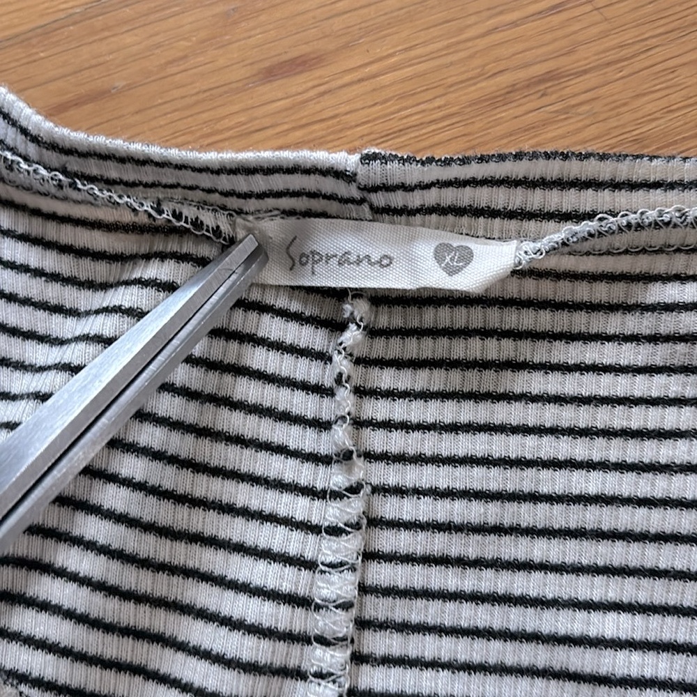FINAL PRICE! Has Pockets Ribbed Striped Comfy Short Sleeve Scoop Neck Mini Dress - Picture 6 of 6